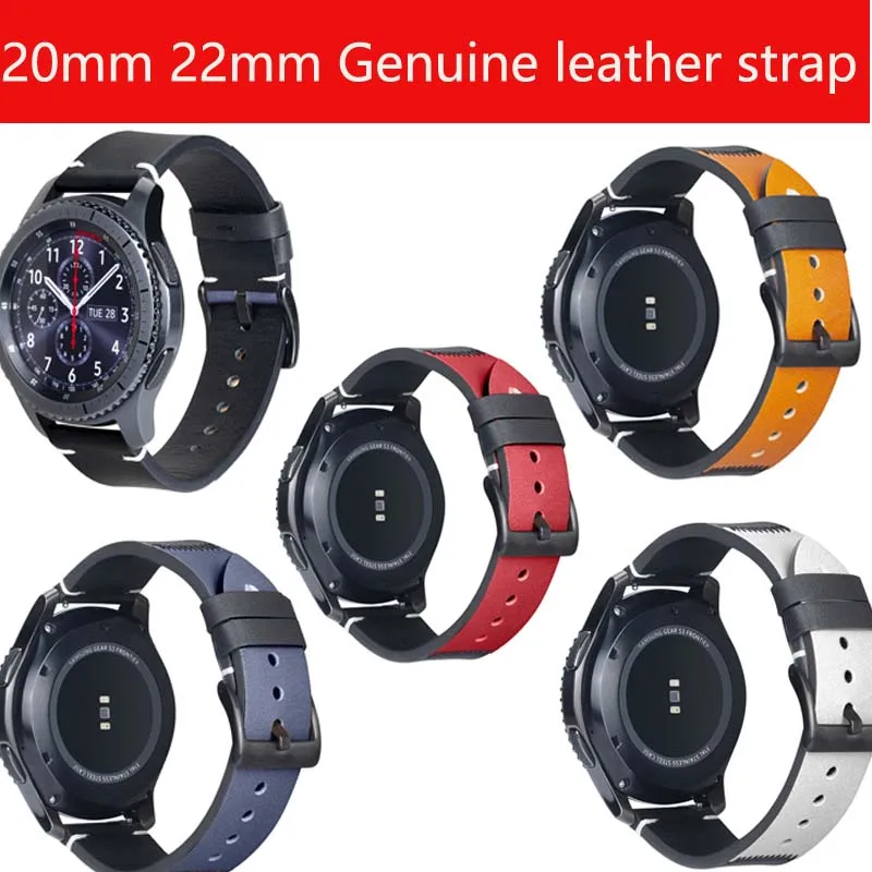 

Ремешок сменный для samsung galaxy Aactive2 42 46 s3 zenwatch band, браслет из натуральной кожи для amazfit 3 2 Huawei GT 2E, 22 20