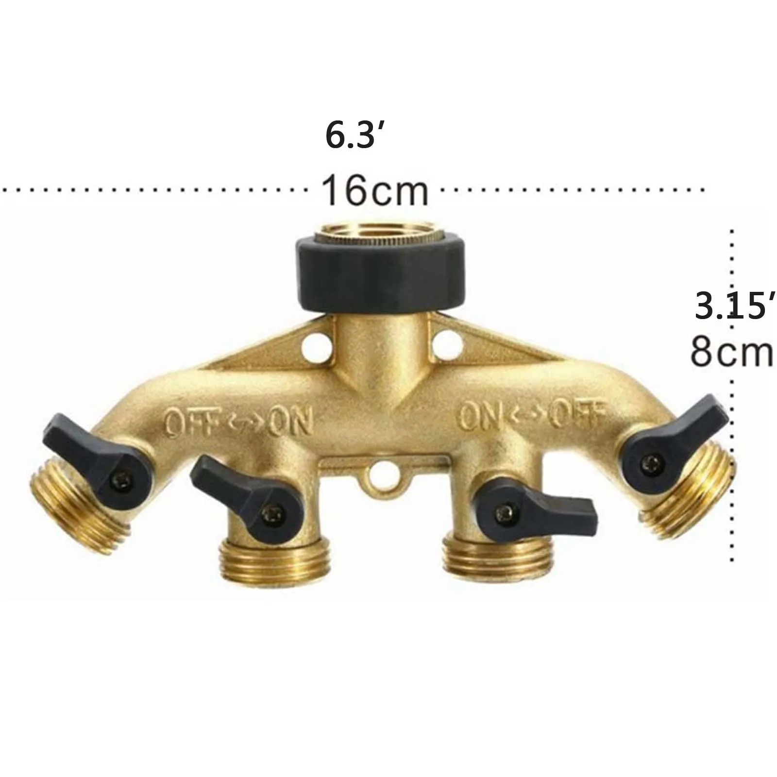 

Garden Greening Pure Copper Four-way Valves Controller Shunt Four-way Clamp Shunt