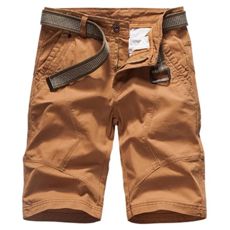 

New Summer Mens Cargo Shorts ArmyGreen Tactical Shorts Men Cotton Loose Work Casual Short Pants Military No Belt Spodenki Meskie