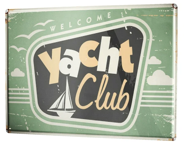 

Tin Sign Nostalgic Yacht Club Coffee Bar Decoration Home Decor