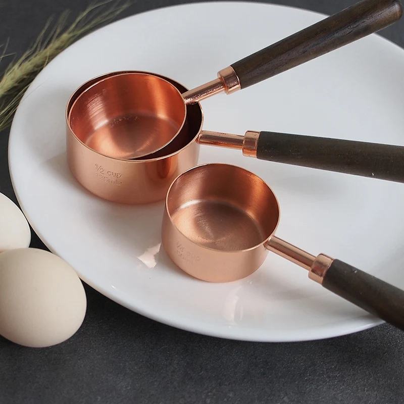 Набор из 8 медных мерных стаканчиков и ложек высококачественная нержавеющая