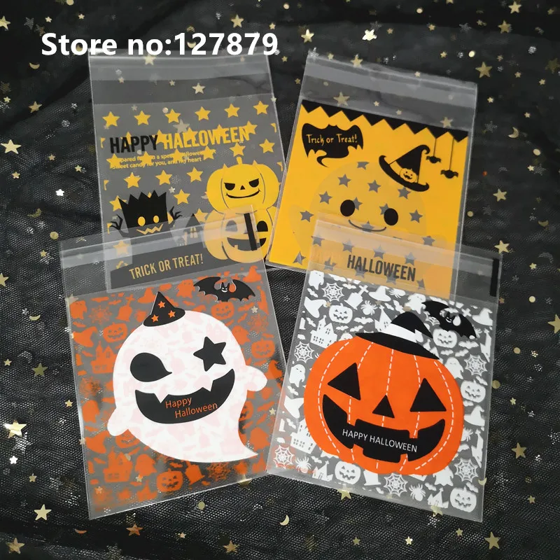 

10x10 см многостильные пакеты для упаковки Хэллоуина печенья конфет хлеба самоклеящиеся пластиковые пакеты быпосылка е печенье