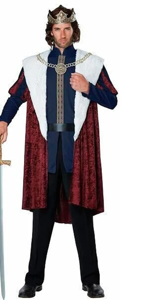 Medieval European Emperor King Queen Costume Halloween Masquerade Cosplay Uniform