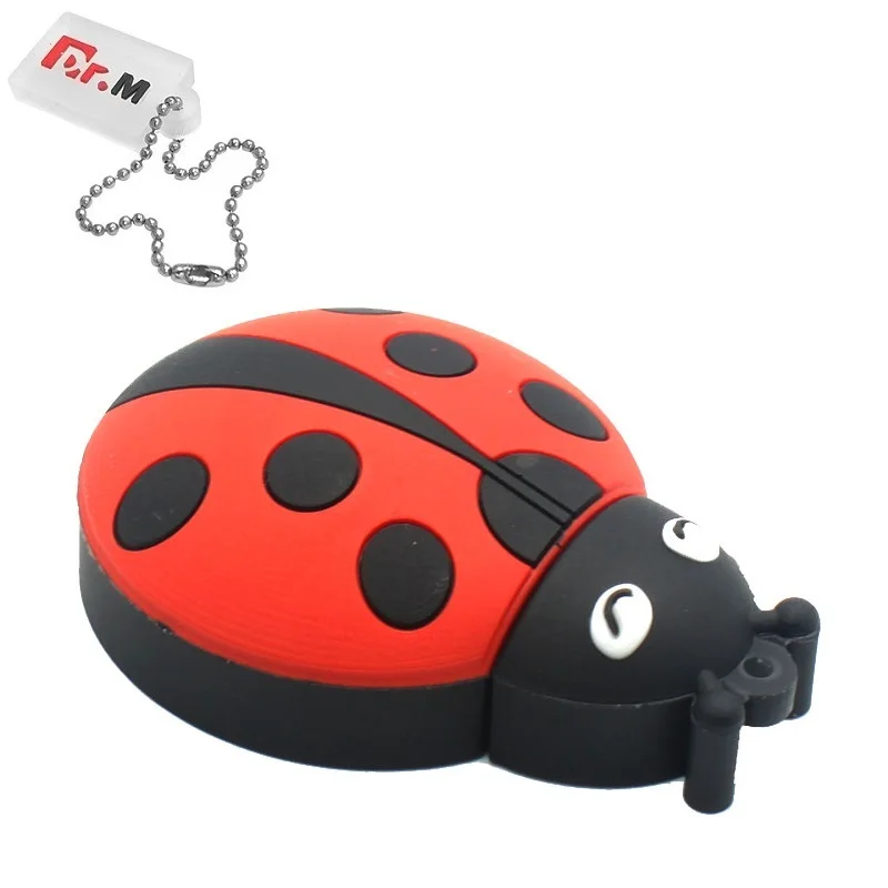 ladybug Милые животные USB флеш-накопители 16GB мультфильм собака Флешка 32GB персонализированные 4GB 8GB карта памяти, Флеш накопитель I Flashdisk забавные подарки - Цвет: ladybug