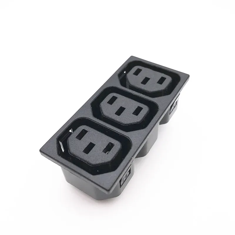 Шасси гнездовой 3-контактный три в одном AC IEC320 C13 C14 встроенный разъем адаптер