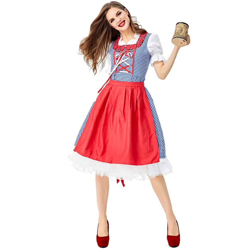 

Deluxe Ladies Oktoberfest Dress Bavaria Beer Party Beer Girl Maid Dirndl Women Costume
