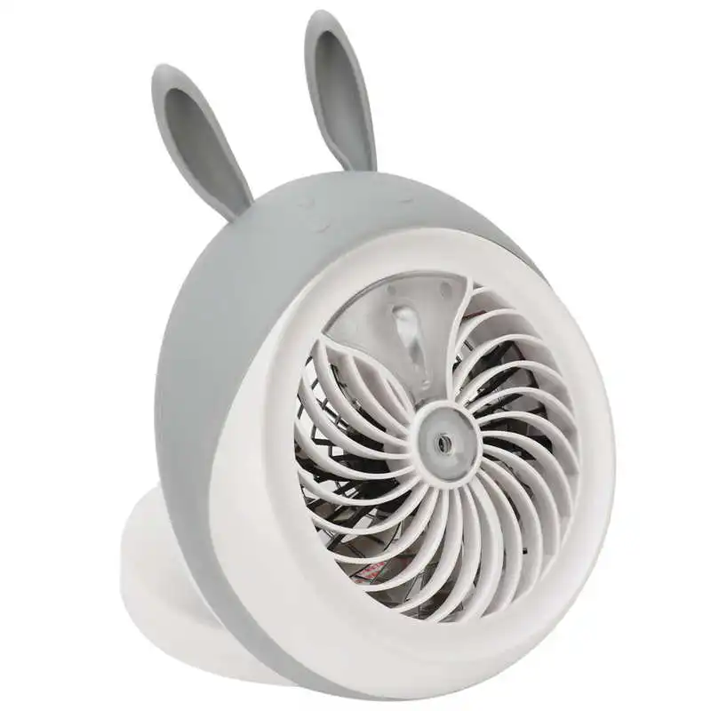 

Desktop Fan Three Colours Humidifier Function ABS Mini Fan USB Charge 1.5 Hours Use for Home Summer