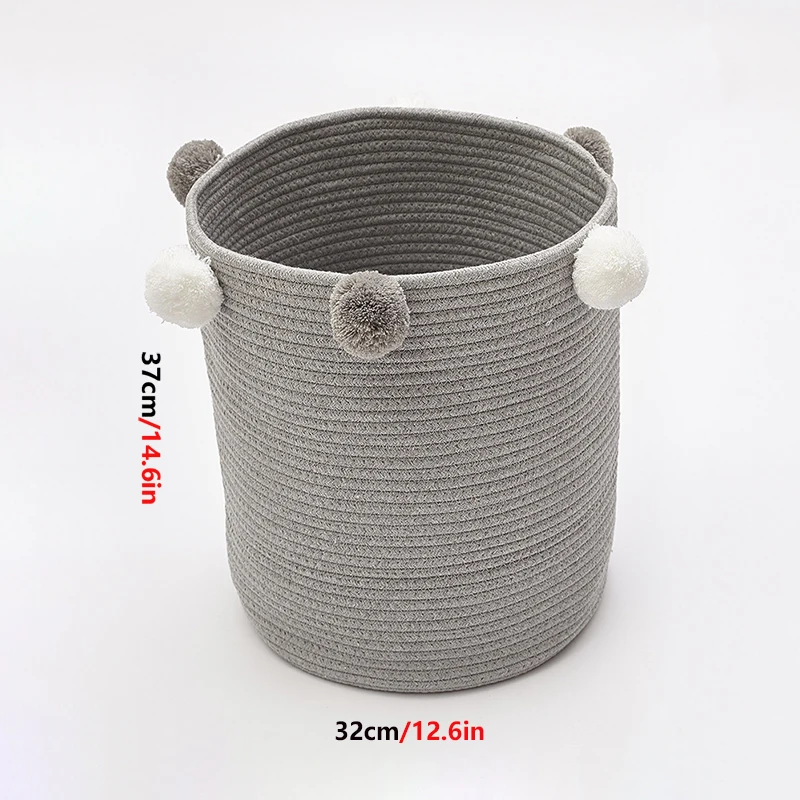 

Cotton Woven Clothes Storage Basket Kid Toys Stockpile Basket for Large Foldable Dirty Clothes Toys and Art Organizer Holder