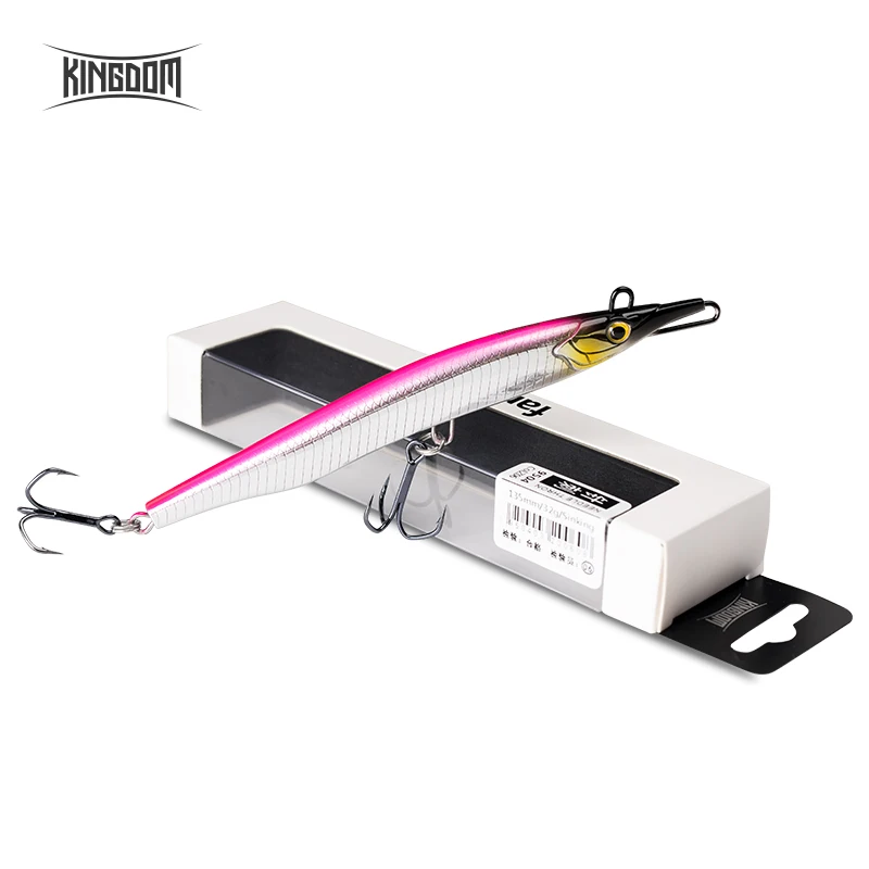 Kingdom Needle Vibrating Sinking Pencil Fishing Lures 100mm 13g 135mm 32g Two Swimming Action Swing Hard Baits Wobblers For Bass