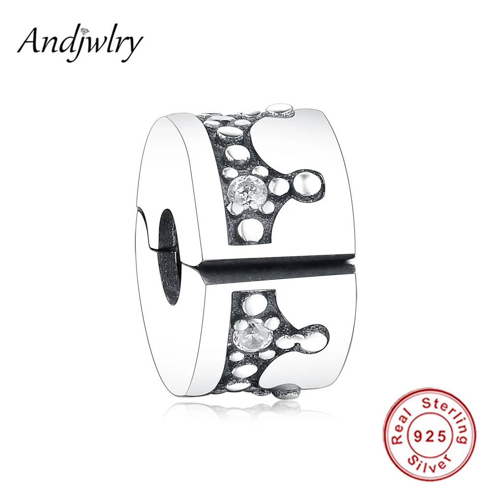 Новейшая 925 пробы подвеска с серебряной короной и прозрачными фианитами подходит