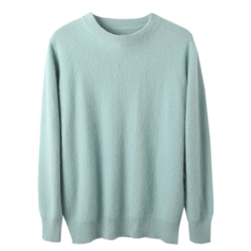 Осенний и зимний мужской бархатный свитер с круглым вырезом, осенний и зимний свободный свитер с длинными рукавами, однотонный кашемировый свитер, пуловер