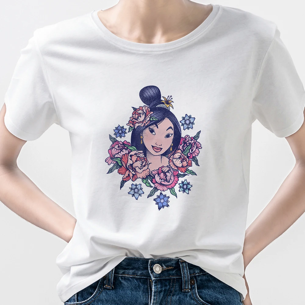

Family Mulan T Shirts Women Beautiful Funny White T-shirt Hipster Disney Creative Retro Fairy Tales 2022 Fashion Clothes