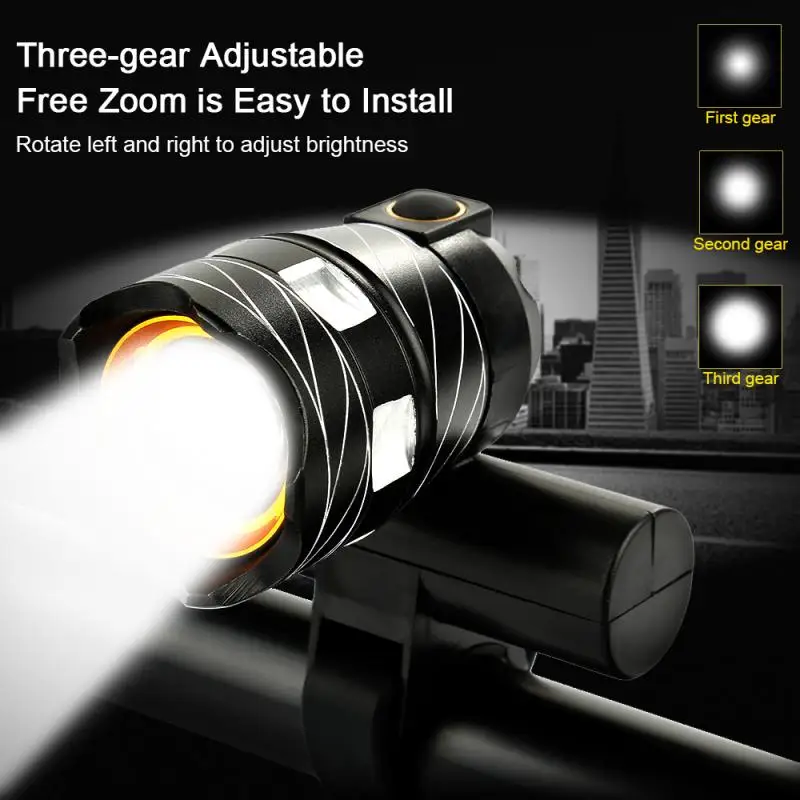 

T6 LED Bike Headlight Rear Light Set MTB Front Set Bicycle Lights Bike Headlight USB Rechargeable Bicycle Lights