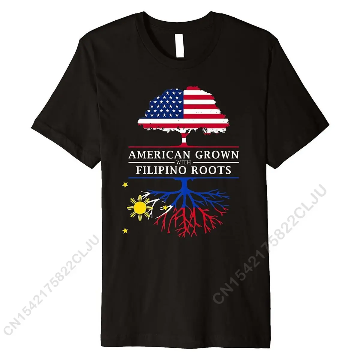 

American Grown With Filipino Roots - Philippines Premium T-Shirt T Shirts Casual Hot Sale Cotton Tops Tees Printed On For Men