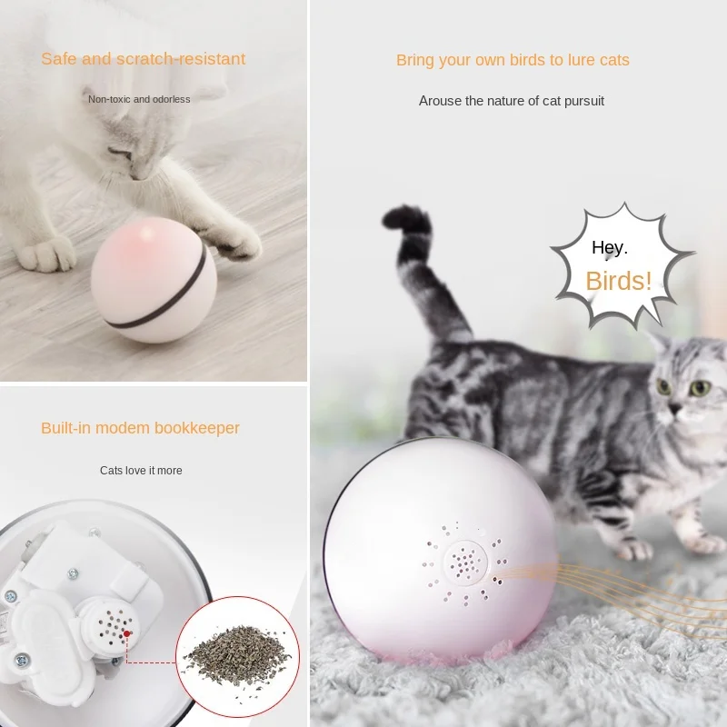 

Cy Cat Toy Ball Pet Light-Emitting Dog Ball Bite-Resistant Laser Automatic Cat Teasing Ball Toy Cat with Sound Self-Hi
