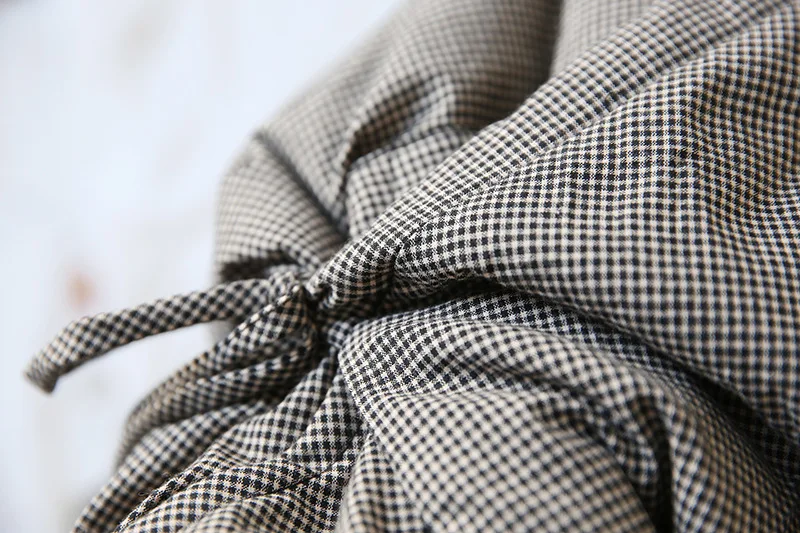 Кардиганы в японском стиле женские свободные с V-образным вырезом клетчатые