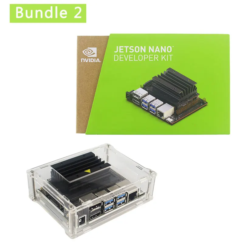 Комплект 2 NVIDIA Jetson Nano Developer Kit Cortex-A57 1,43 ГГц 128-core Maxwell GPU Акриловый Чехол | вентилятор | адаптер питания | sd-карта | HDMI - Комплект: Комплект 2