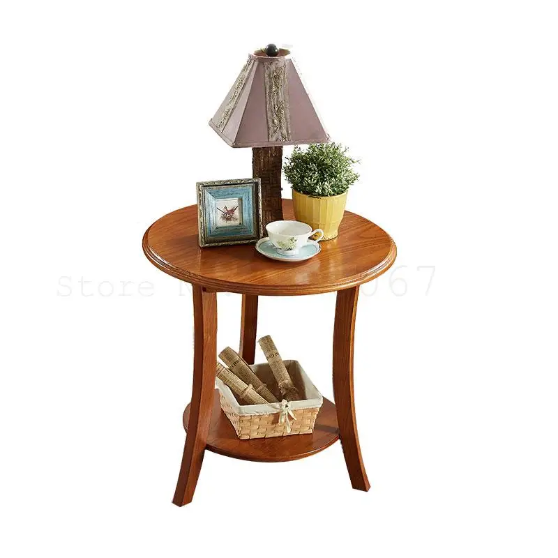 Ash American sofa side creative small coffee table simple phone a few corners Nordic round |