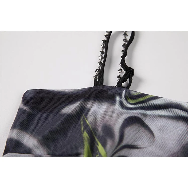 Жилет женский с принтом на цепочке пикантная уличная одежда без рукавов