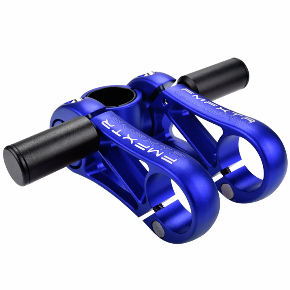 FMFXTR Latest Bicycle Stem Double Adjustable Angle MTB Road mountain Bike Stem Aluminum alloy 6061 for 31.8mm/28.6mm Handlebar - Цвет: blue