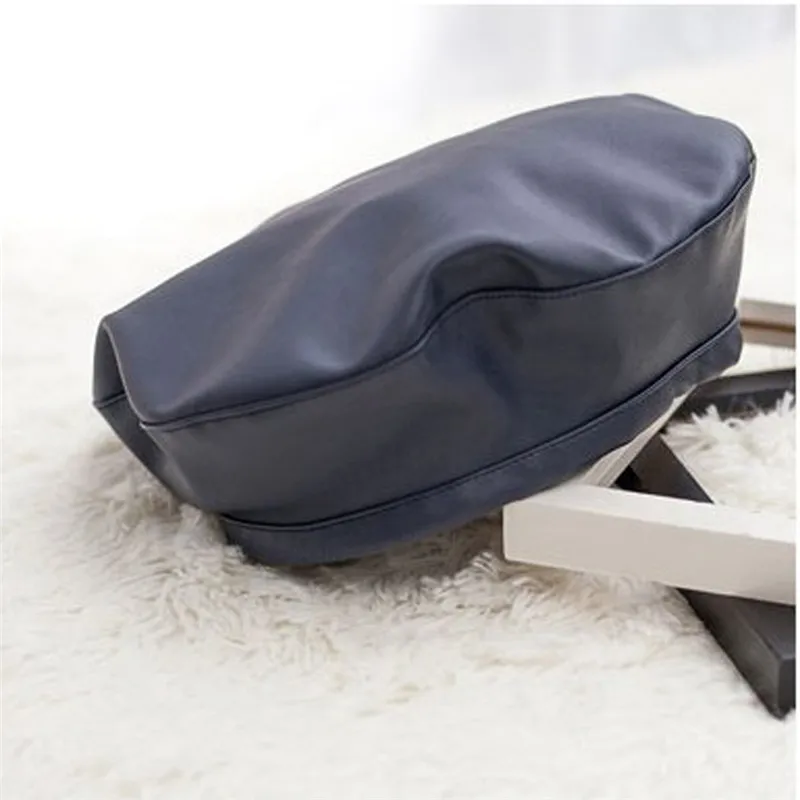 Модные черные вёдра женские шапки из искусственной кожи береты одноцветные