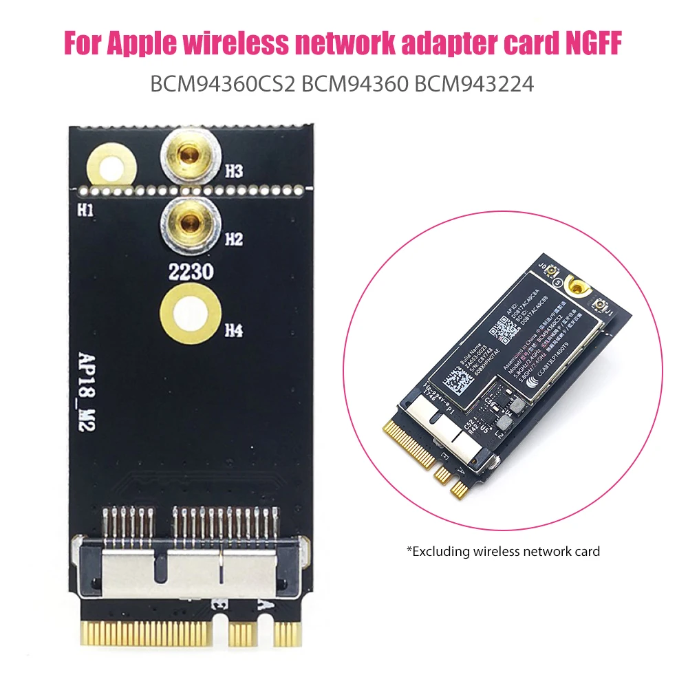 

Wireless Network Card to NGFF Adapter (M.2) Key A/E Converter For Macbook BCM94360CS2 BCM94360 BCM943224 Laptop Home Office