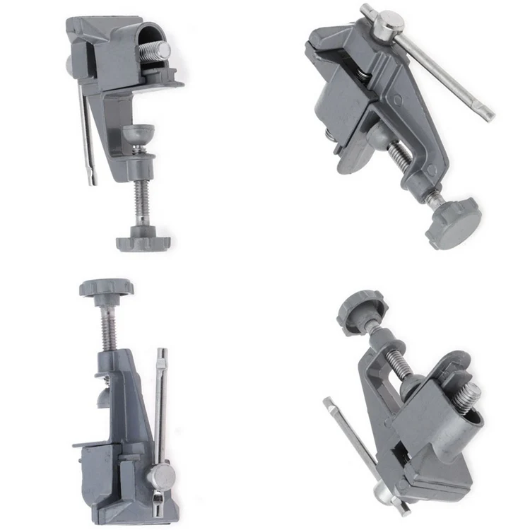 Алюминиевые миниатюрные тиски настольные из сплава универсальные с зажимом