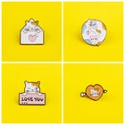 Забавный кот эмалированный значок аниме набор значки на рюкзак Мультяшные Металлические Значки для одежды лацкан на джинсы куртку парные украшения