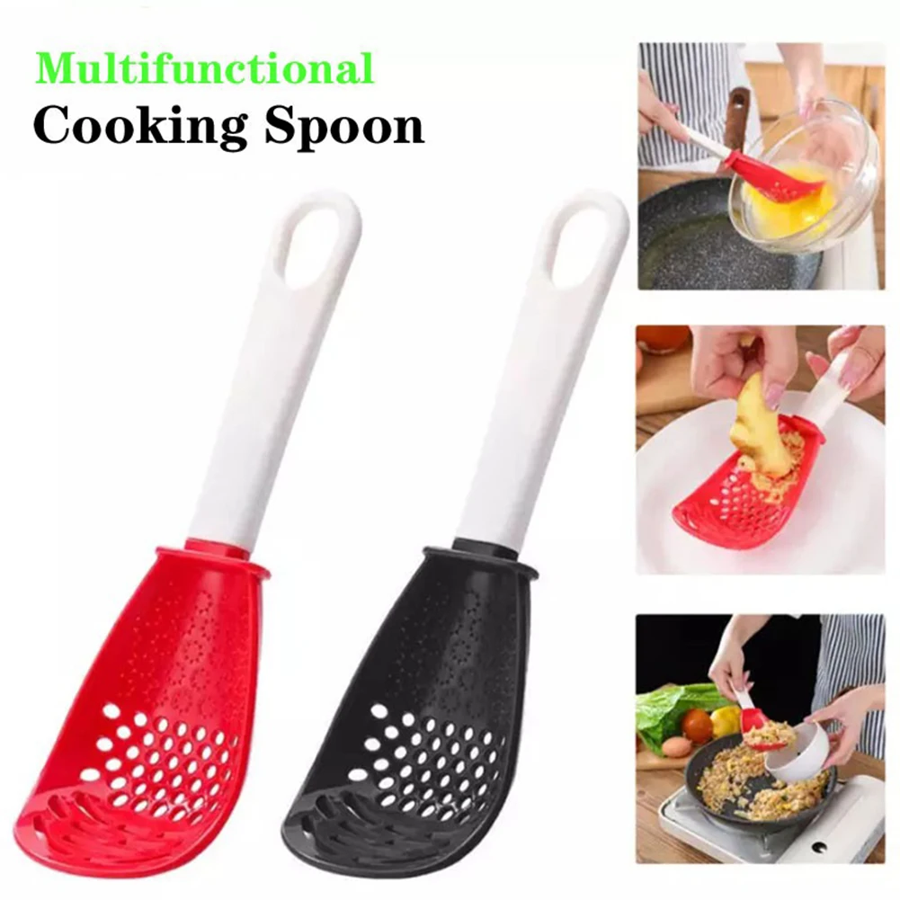 

1PC Filter Cooking Shovel Vegetable Strainer Scoop Nylon Spoon Kitchen Accessories Nylon Strainer Scoop Colander Leaking Shovel