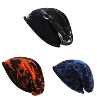 2021 new winter warm beanie hat for men and women tie dye knitted hedging cap outdoor sports windproof hat fashion pullover cap