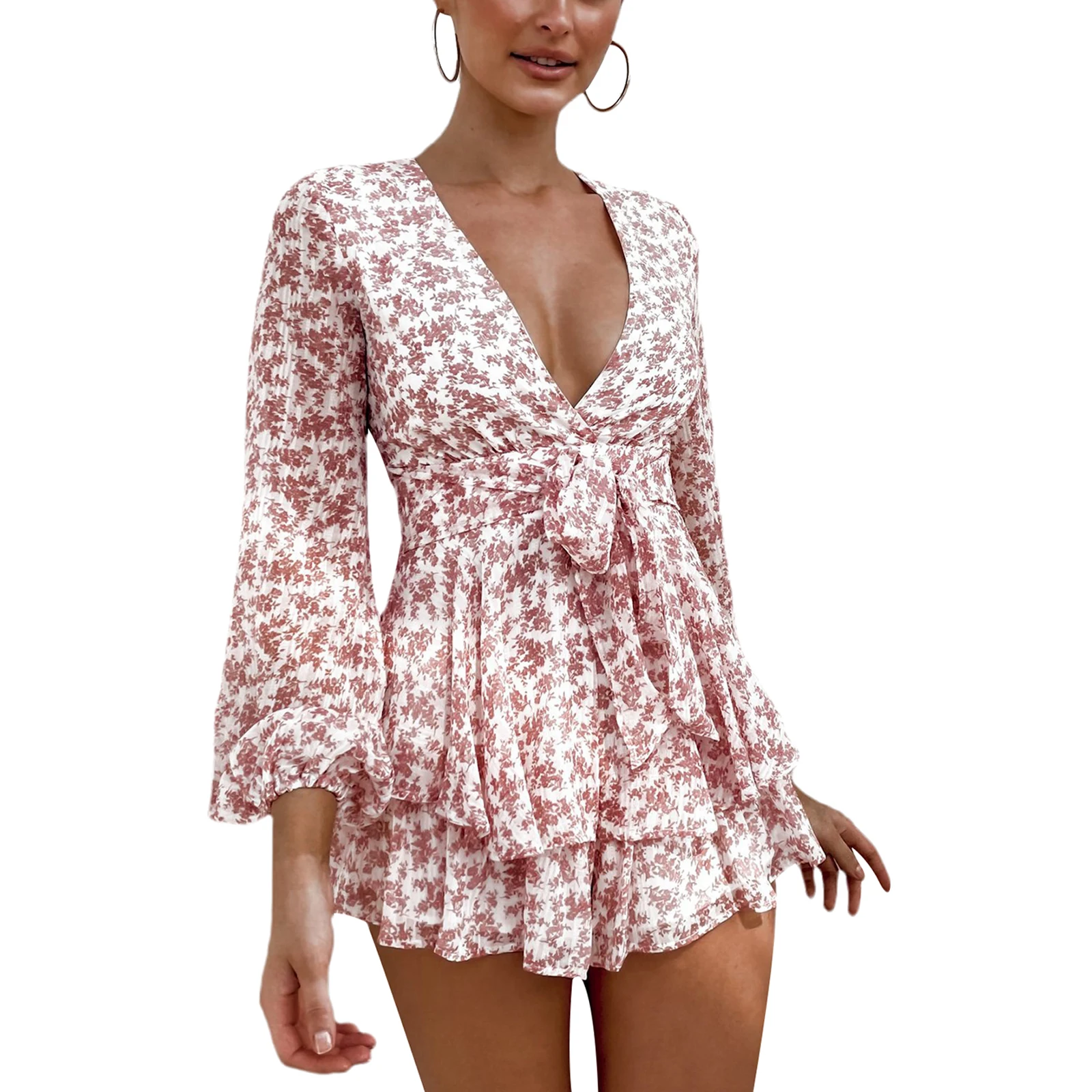 

Party Dress For Women Sexy Floral Print Autumn Winter Slim Full Sleeve Streetwear Midi Elegant Dress Mini Women Outfits