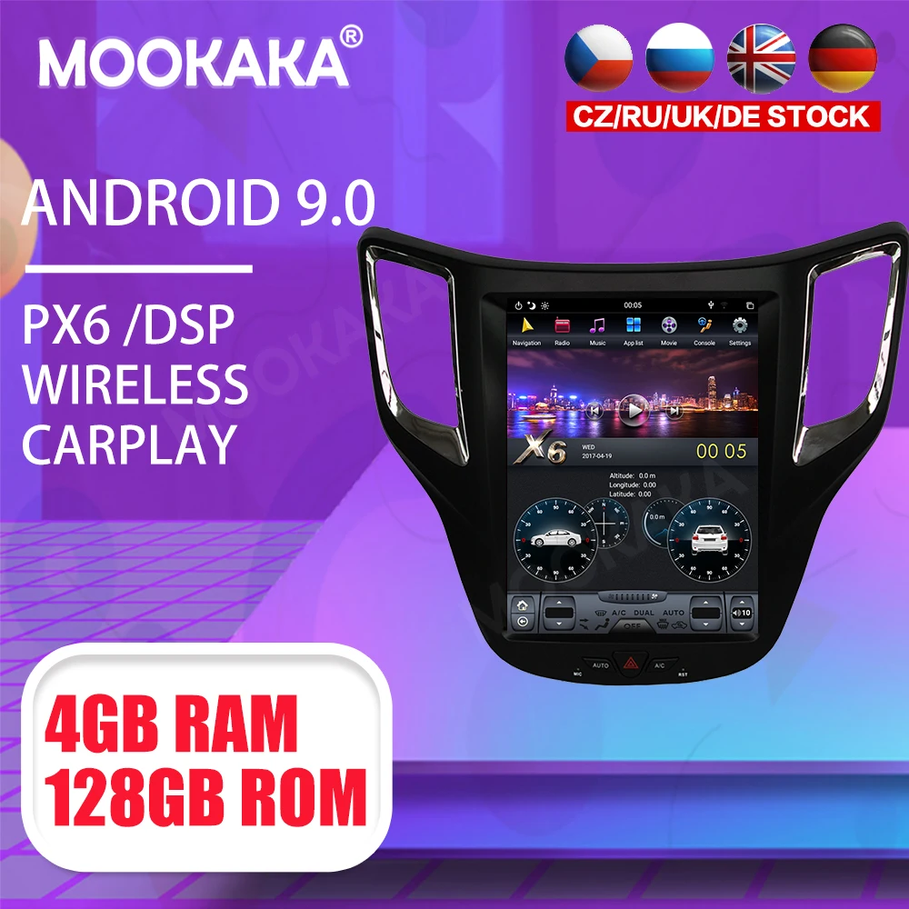 

Tesla 10.4" Android 9 PX6 4G 128GB Car Player For Changan CS35 2016-2017 Car GPS Navi CarPlay Head Unit DSP Stereo