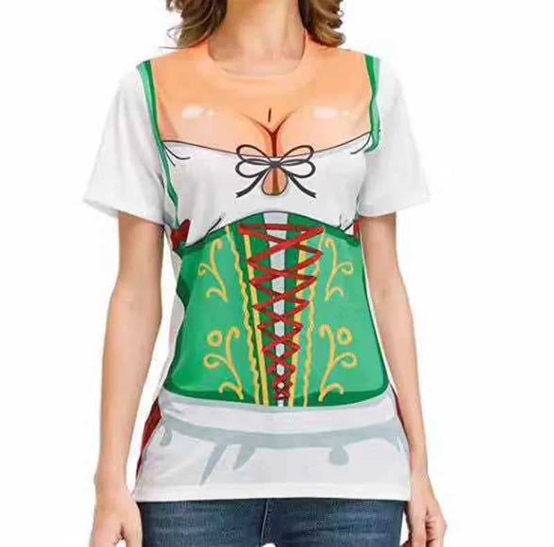 Немецкая одежда на Октоберфест в этническом стиле женская футболка для банкетов