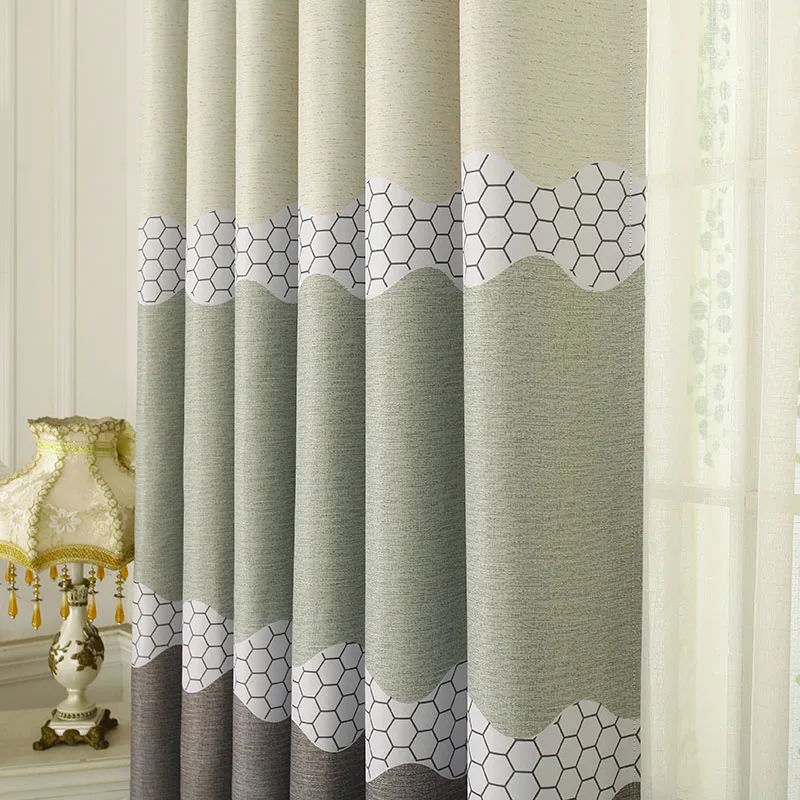 Современные Простые волнистые ПЕЧАТНЫЕ ЗАНАВЕСКИ на окна для спальни гостиной s