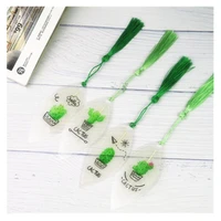 1 set 4 pcs cartoon lovely plant transparent leaf vein tassel bookmarks creative gifts student learning stationery office