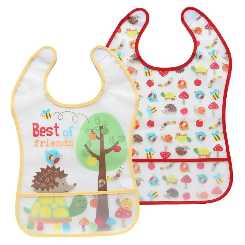 

2Pcs/Set Baby Newborn Waterproof Bib Infant Toddler Feeding Apron Saliva Towel 97BC