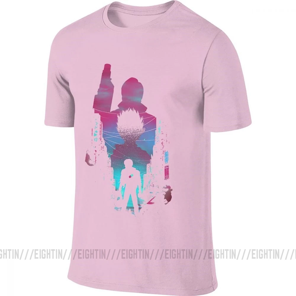 И теперь вы босс слишком Акира футболка мужские хлопковые футболки Kaneda Vaporwave спереди сзади две стороны футболка с коротким рукавом топы большого размера - Цвет: Розовый
