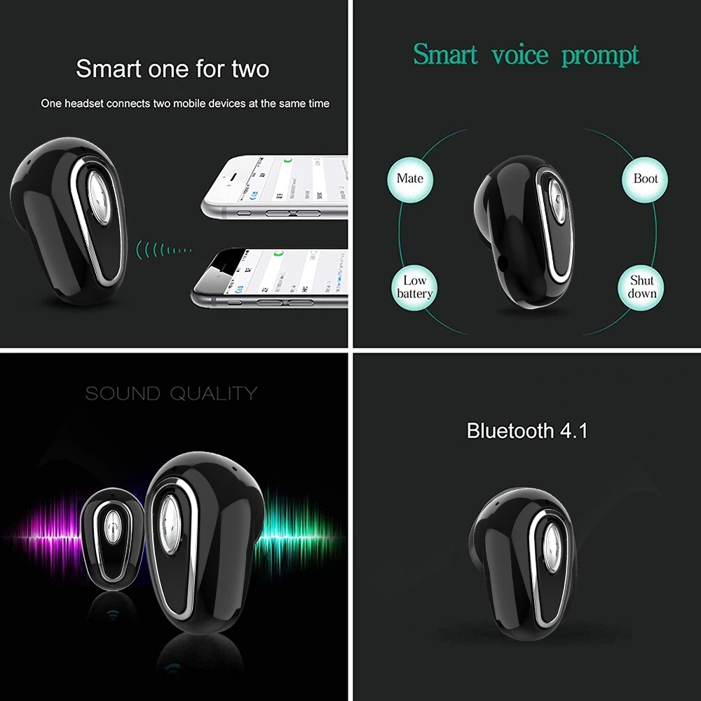 Rovtop Беспроводные наушники с Bluetooth 4,1, мини Беспроводные спортивные наушники с микрофоном, гарнитура для телефона Z4
