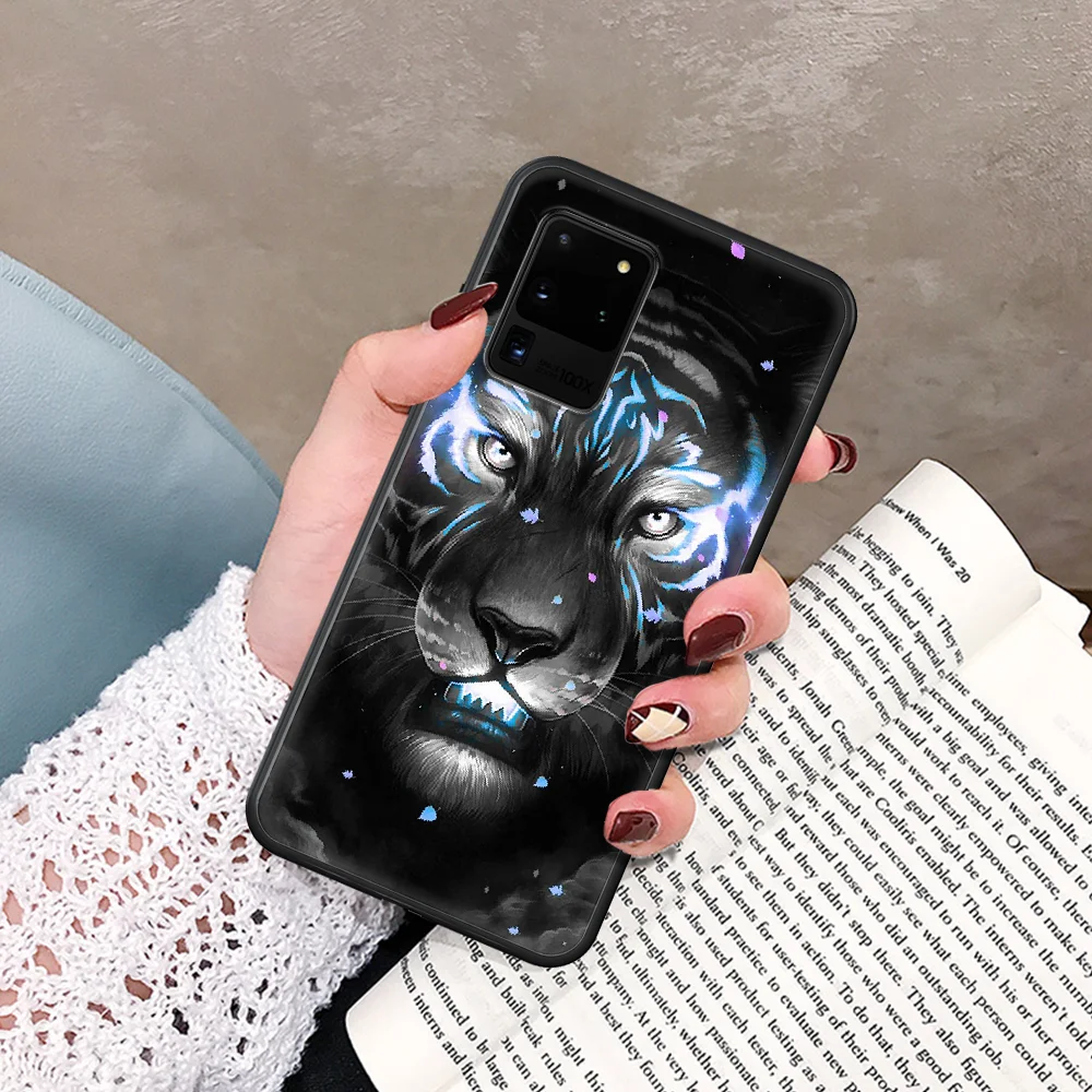 

Animal Tiger Phone Case For Samsung Galaxy Note S 8 9 10 20 Plus E Lite Uitra black Shell Soft Funda Silicone Cell Trend Hoesjes