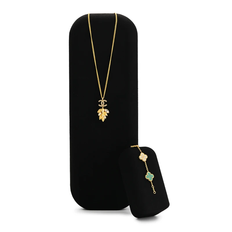 Oirlv Jewelry Display Set 9 Pieces Black Mannequin Necklace Stand Ring Stand Earring Stand Jewelry Storage Rack