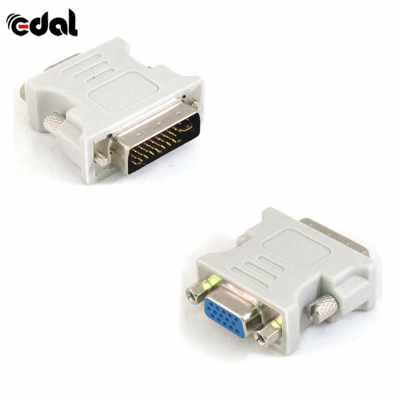 Адаптер-преобразователь DVI DVI-I Male 24 + 5 Pin To VGA Female LCD HDTV HQ | Электроника
