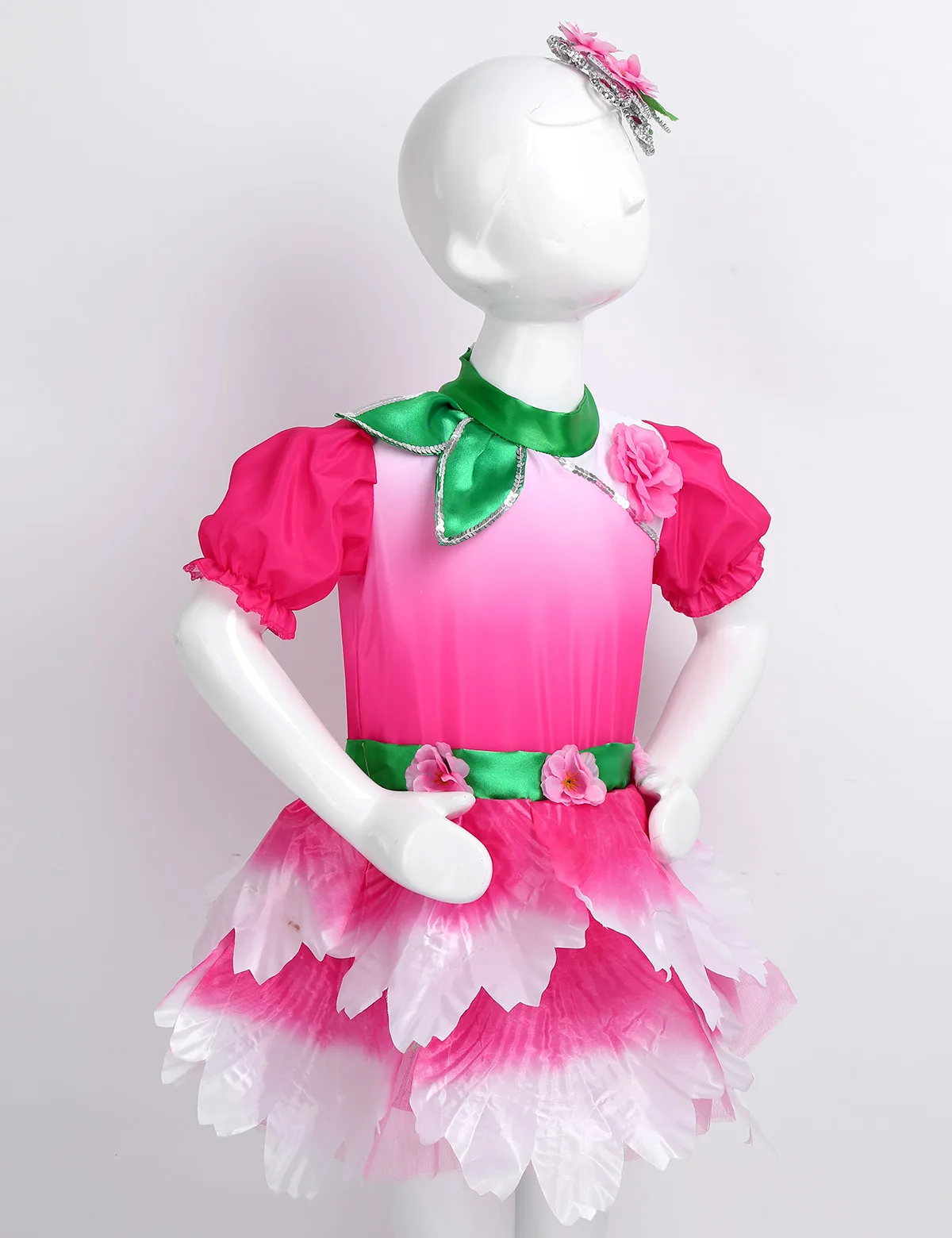 Детское Сетчатое балетное платье пачка с короткими рукавами и объемным цветком