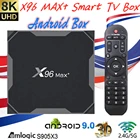 2021 X96 MAX Plus Android 9,0 ТВ коробка 4 Гб 64 Гб оперативной памяти, 32 Гб встроенной памяти, процессор Amlogic S905X3 4 ядра 8K видео плеер, Wi-Fi, 2,45G X96 Max + смарт ТВ коробка