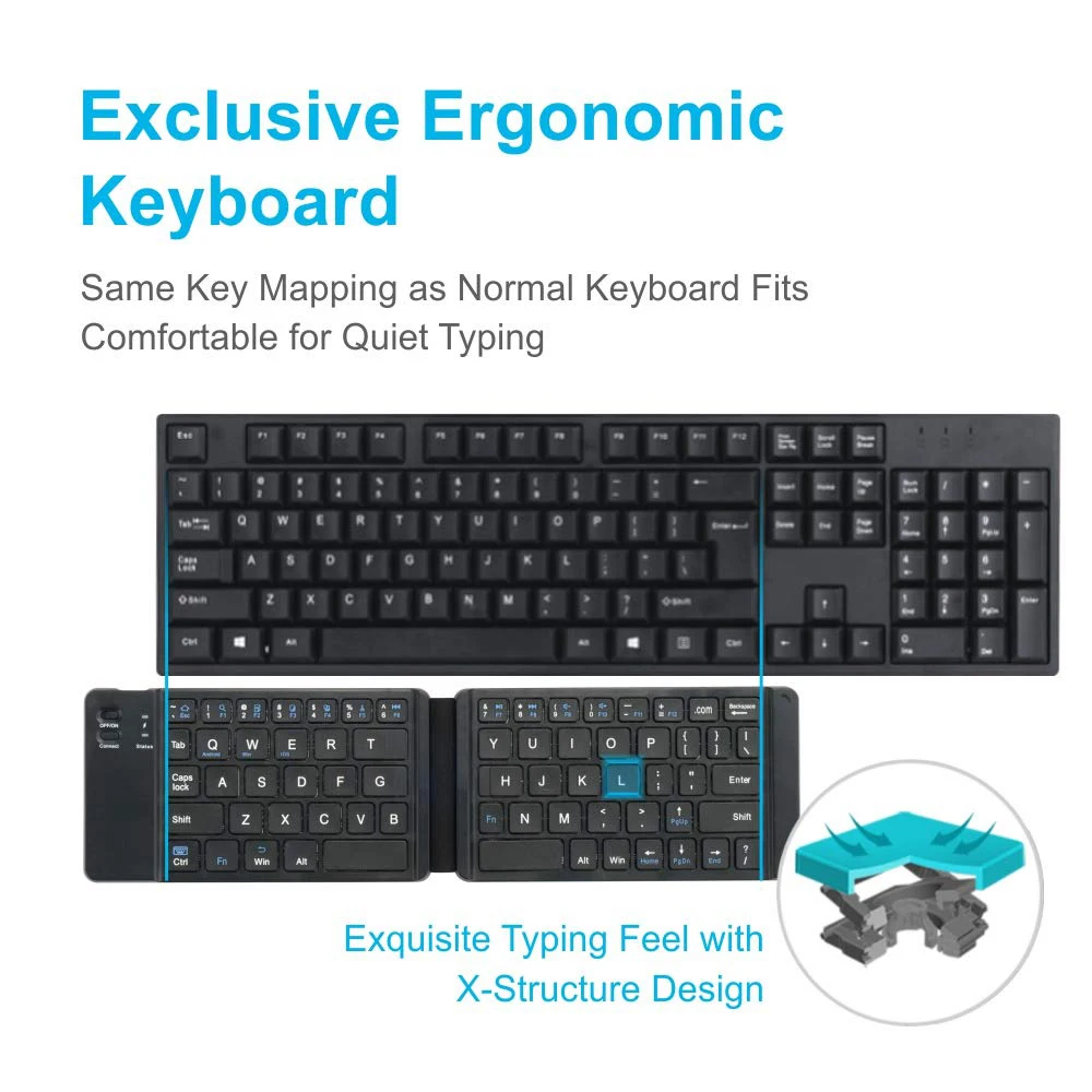 67 Keys Mini foldable keyboard Bluetooth Wireless Keypad for Windows Android ios Tablet ipad Phone Portable Light Weight | Компьютеры и