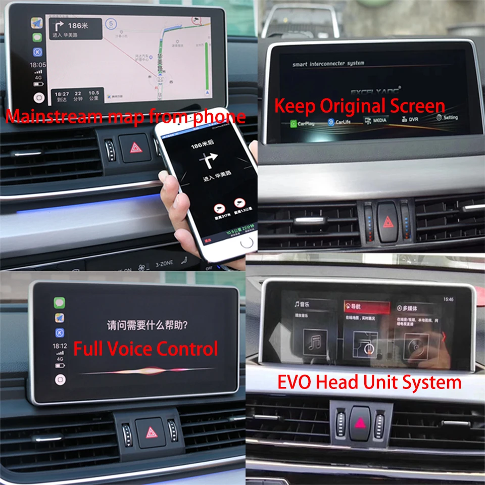 Автомобильный Android iPhone IOS Smart Wireless CarPlay для BMW EVO IDrive 4 5 6 Оригинальный дисплей всех