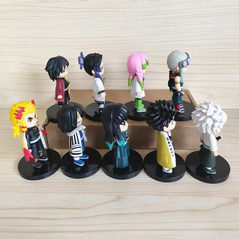 

9cm Demon Slayer High Quality Kimetsu No Yaiba PVC Action Anime Figures Toys Q Version Desktop Car Model Decoration for Gifts