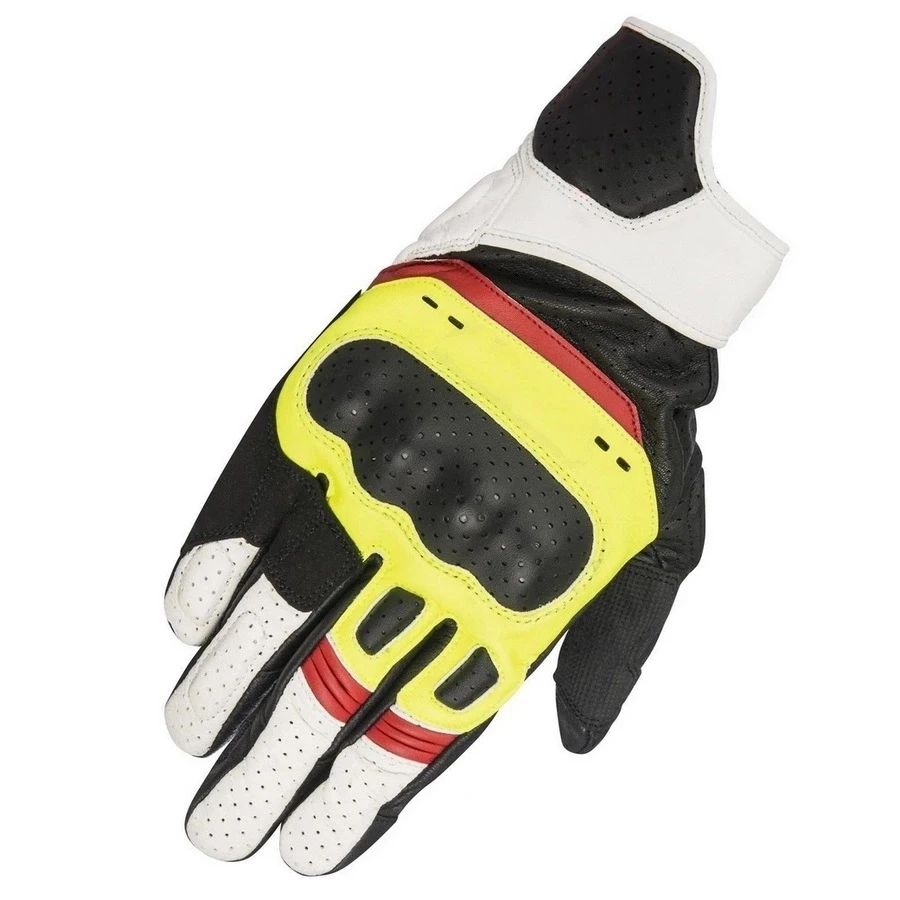 

Black White Red Glove Motorsport ATV Bike Off-road Motorcycle Leather Gloves