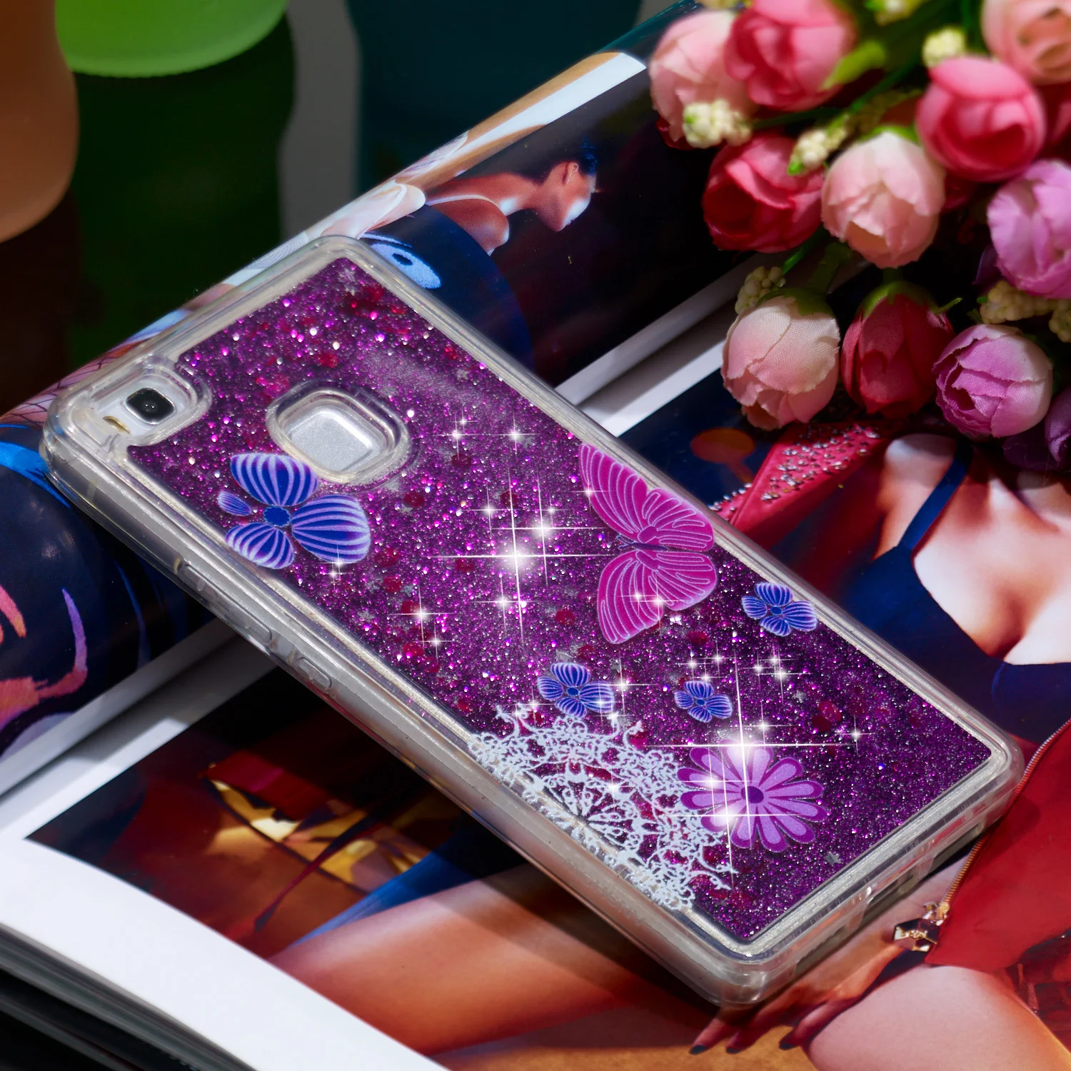 Блестящие жидкие Чехлы для Huawei P9 Lite G9 VNS-L21 VNS-L31 чехол телефона VNS L21 L31 L22 L23 Fudna Coque |