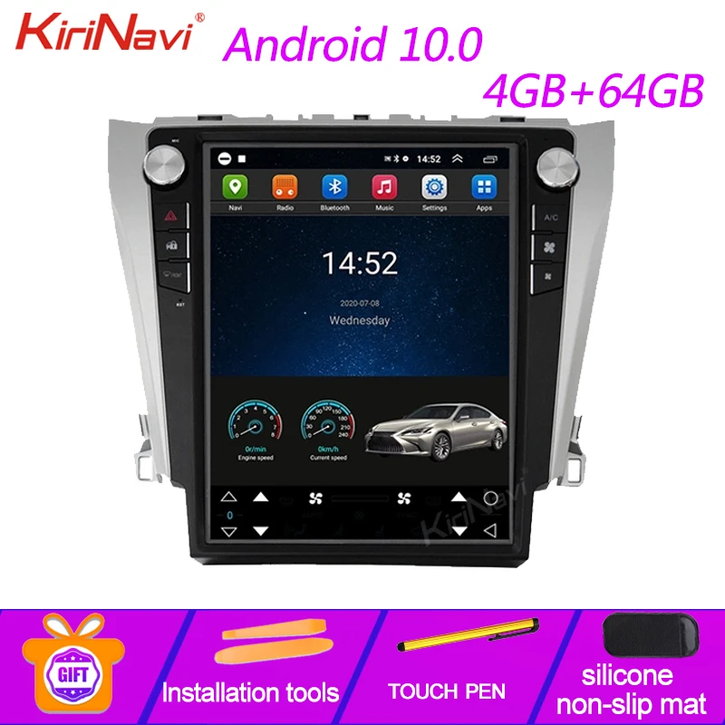 Вертикальный экран KiriNavi в стиле Tesla 12 1 ''Android 10 0 автомобильное радио GPS