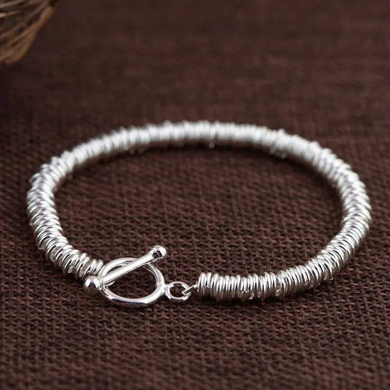 

FNJ 925 Silver Bracelet for Women Jewelry 18cm Link Chain Original S925 Sterling silver Bracelets
